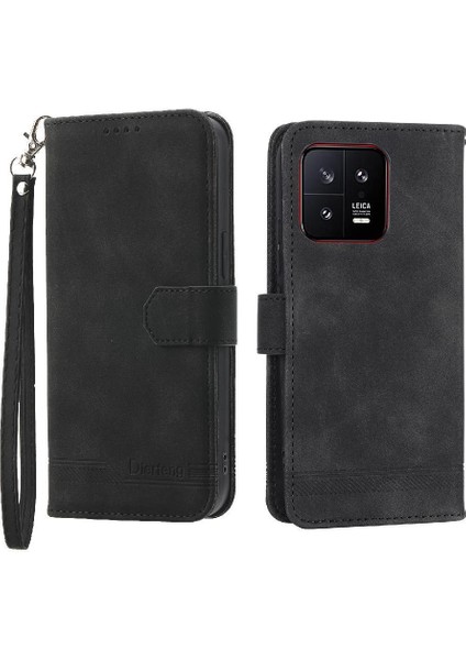 Xiaomi 13 Bileklik Nakit Cep Kartı Yuvaları Manyetik Kapatma Için Flip Case (Yurt Dışından)