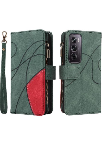Oppo Oppo 12 Pro 5g Dokuz Kart Yuvaları Iki Renkli Dikiş Kickstand Için Kılıf (Yurt Dışından) indirimleri