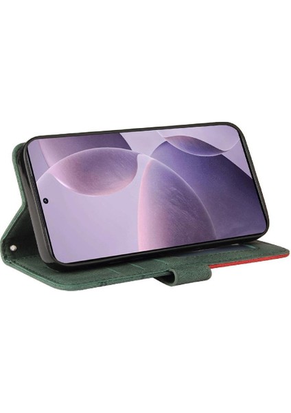 Xiaomi Poco F6 Pro Dikiş Renk Flip Folio Kitap Kickstand Için Flip Case (Yurt Dışından)