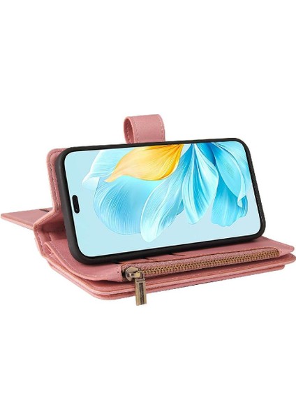 Onur Için Cüzdan Telefon Kılıfı 200 Lite 5g Pu Deri Manyetik Kapatma Poket (Yurt Dışından)