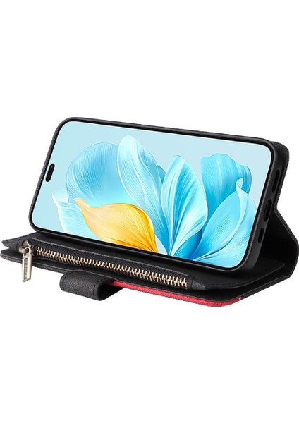 Onur Için Kılıf 200 Lite 5g Dokuz Kart Yuvaları Fermuar Cüzdan Tarzı Kickstand (Yurt Dışından)