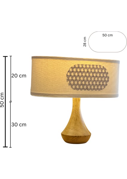 El Yapımı Ahşap Abajur Nakışlı Başlık
