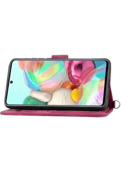 Samsung Galaxy A71 4g Çoklu Kredi Kartı Yuvaları Için Flip Case Kabartmalı (Yurt Dışından)