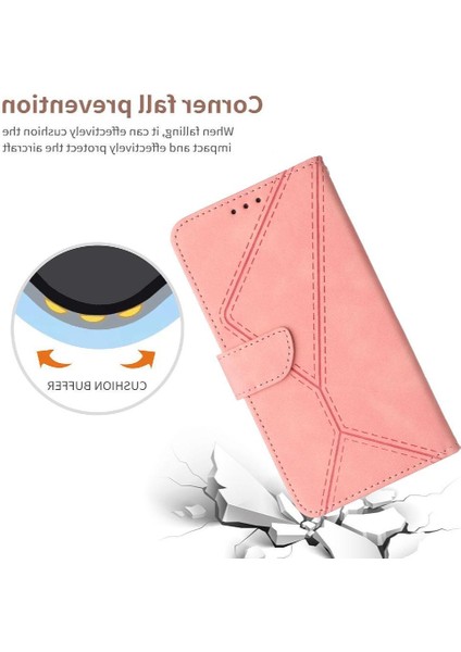 Realme C65 4g Için Flip Case Yüksek Kalite Tpu Dikiş Kabartmalı Yumuşak Pu (Yurt Dışından)