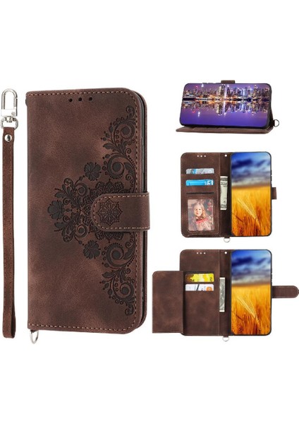 Samsung Galaxy S23 Darbeye Bileklik Kabartmalı Çoklu Için Flip Case (Yurt Dışından)