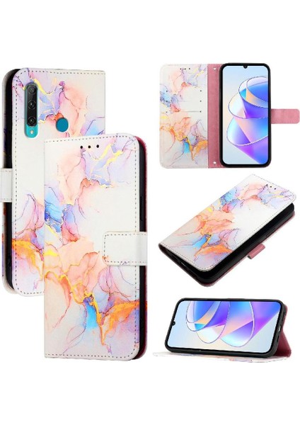 Huawei P Akıllı Artı 2019 Cüzdan Pu Deri Kickstand Mermer (Yurt Dışından)
