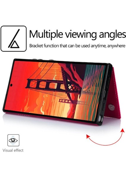 Samsung Galaxy S24 Ultra Kart Yuvaları Için Cüzdan Kılıf Pu Deri Çift (Yurt Dışından) fiyatları