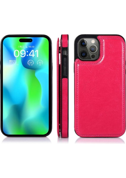 Kart Tutucu ile IPhone 14 Pro Max Pu Deri Kickstand Için Cüzdan Kılıf (Yurt Dışından)