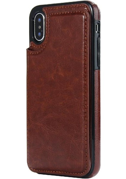 Cüzdan Kılıf IPhone X/xs Kickstand Kart Yuvaları ile Pu Deri Kart (Yurt Dışından)