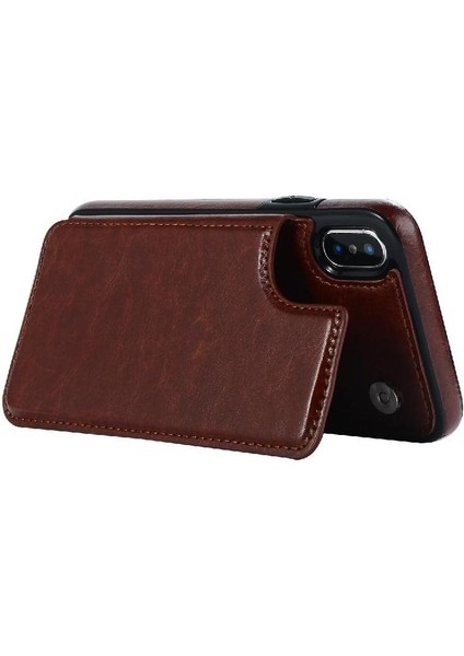 Cüzdan Kılıf IPhone X/xs Kickstand Kart Yuvaları ile Pu Deri Kart (Yurt Dışından)