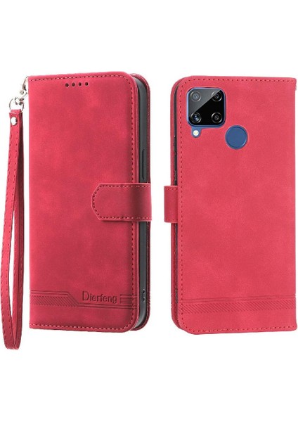Realme C25/C15 Manyetik Kapatma Premium Nakit Cep Kartı Için Flip Case (Yurt Dışından)