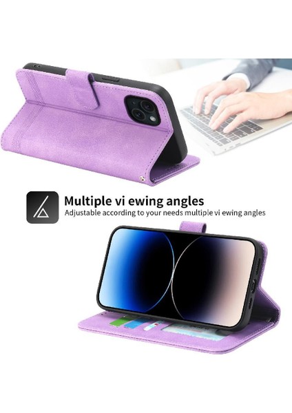 IPhone 15 Için Flip Case Artı Manyetik Kapatma Nakit Cep Premium Kart (Yurt Dışından)