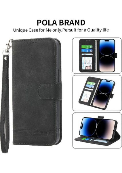 IPhone 15 Için Flip Case Pro Max Bileklik Nakit Cep Kart Yuvaları Manyetik (Yurt Dışından)