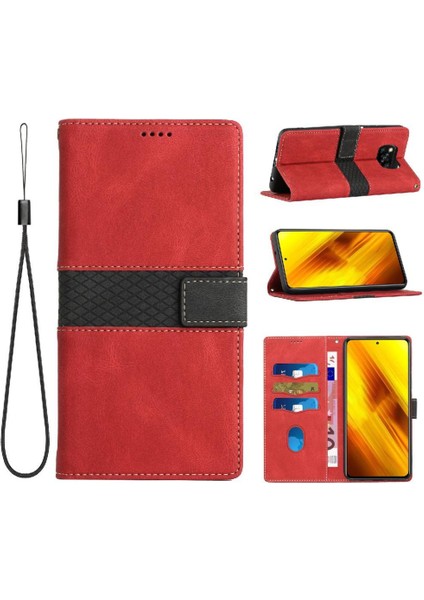 Cüzdan Kılıf Için Xiaomi Poco X3 Nfc/pro Kickstand Bilek Kayışı Kart Yuvası (Yurt Dışından)