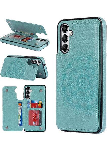 Samsung Galaxy A15 4g/5g Kabartmalı Mandala Için Kart Tutucu Kılıf ile Cüzdan (Yurt Dışından)