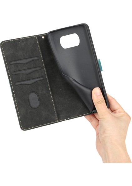 Cüzdan Kılıf Için Xiaomi Poco X3 Nfc/pro Kickstand Bilek Kayışı Kart Yuvası (Yurt Dışından)