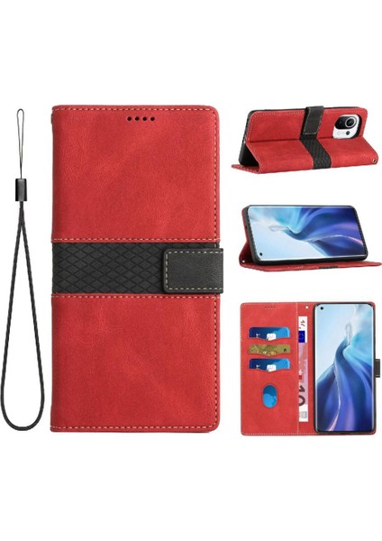 Xiaomi Mi 11 Için Cüzdan Durumda Çizilmeye Dayanıklı Manyetik Kapatma Kickstand (Yurt Dışından)