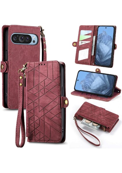 Google Piksel 9 Pro Deri Kılıf Için Flip Case Basit Iş Flip Kapak (Yurt Dışından)