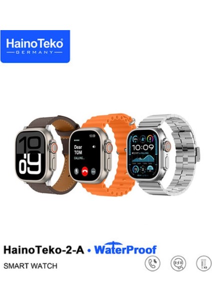 Watch Ultra 2 Amoled Ekran Waterproof 3 Kordonlu Akıllı Saat Titanyum Gümüş