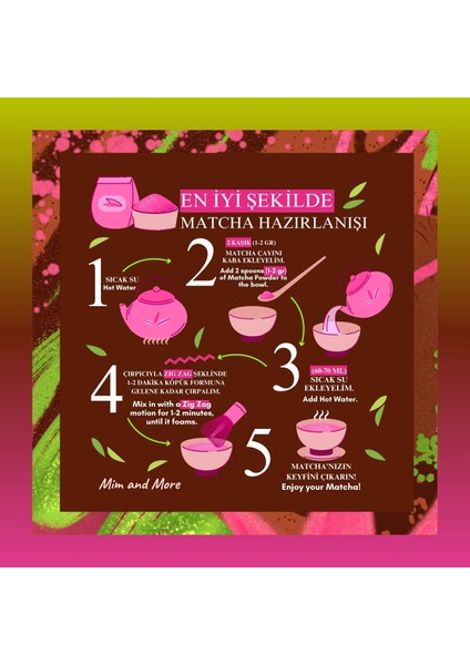 Coconut Pink Matcha - Hindistan Cevizi Aromalı Pembe Superfood Matcha Tozu 25 gr