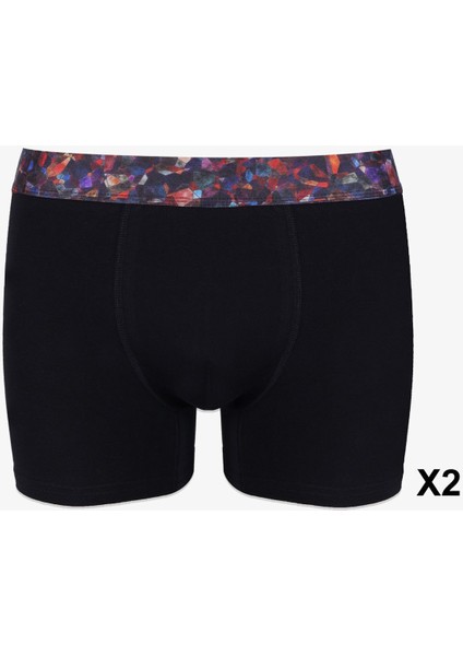 Erkek 4'lü Pamuklu Likralı Renkli Lastikli Boxer (FARKLI LASTİK SEÇENEKLERİ)