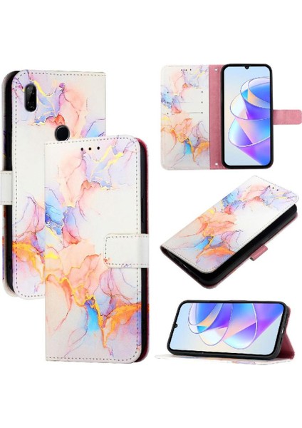 Huawei P Akıllı Z Pu Deri Cüzdan Mermer Desen Kickstand (Yurt Dışından)