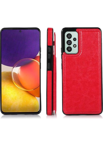 Cüzdan Kılıf Samsung Galaxy A73 5g Pu Deri Kart Yuvaları Çift Toka (Yurt Dışından)