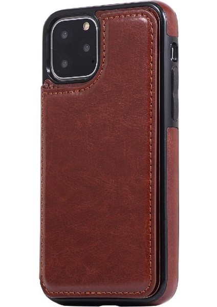 Kart Tutucu Kickstand ile IPhone 11 Pro Max Pu Deri Için Cüzdan Kılıf (Yurt Dışından)