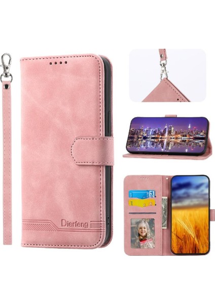 IPhone 14 Için Flip Case Pro Max Manyetik Kapatma Kart Yuvaları Bileklik (Yurt Dışından)