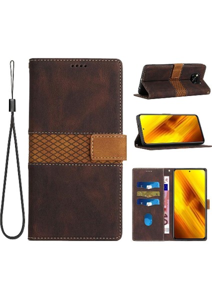 Cüzdan Kılıf Için Xiaomi Poco X3 Nfc/pro Kickstand Bilek Kayışı Kart Yuvası (Yurt Dışından)