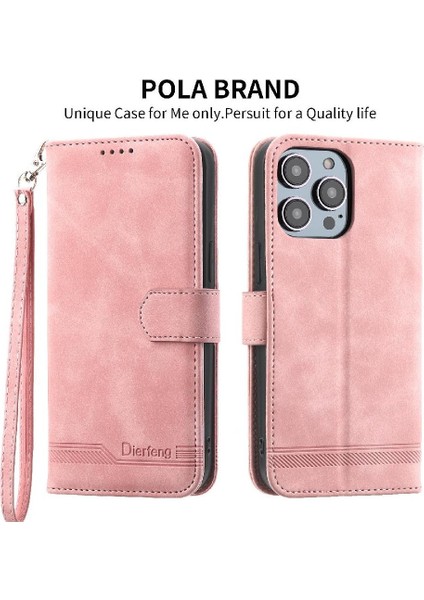 IPhone 14 Için Flip Case Pro Max Manyetik Kapatma Kart Yuvaları Bileklik (Yurt Dışından)