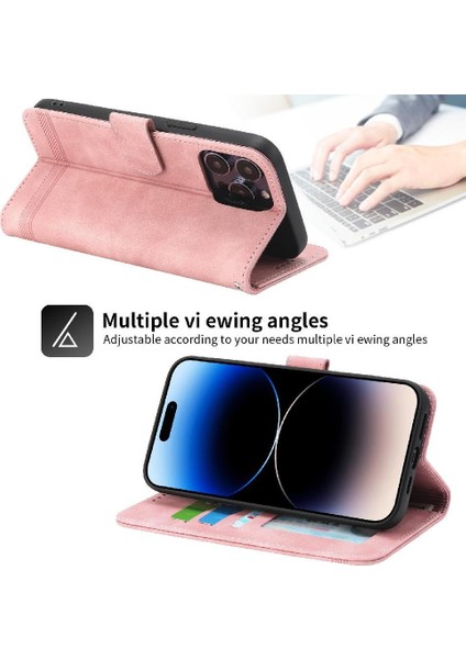 IPhone 14 Için Flip Case Pro Max Manyetik Kapatma Kart Yuvaları Bileklik (Yurt Dışından)