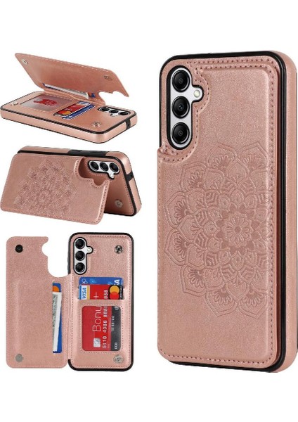 Samsung Galaxy A15 4g/5g Kabartmalı Mandala Için Kart Tutucu Kılıf ile Cüzdan (Yurt Dışından)
