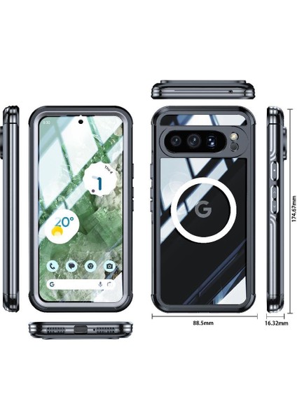 Google Pixel 9 Pro Xl Pet Koruyucu Film Için Miracase Manyetik Kılıf (Yurt Dışından)