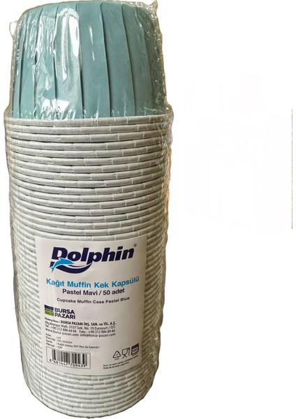 Muffin Kağıt Karton Pastel Mavi Cupcake Kek Kalıbı - 50 Adetlik 1 Paket