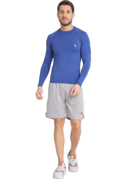 Erkek Uzun Kollu Sax Mavisi Fit Compression Fitness Spor Body Tshirt DMN1523279759 indirimleri