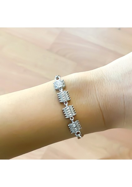 316L Çelik Kare Zirkon Taşlı Kadın Bileklik BLK-797 modelleri