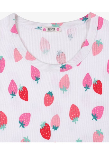 Kadın Pamuklu Kısa Kollu Baby Overloklu Çilek Desenli Şortlu Pijama Takımı fiyatları