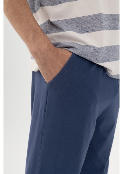 Erkek Pamuklu Çizgili Desenli Ayıcık Baskılı Kısa Kollu Pijama Takımı fırsatları