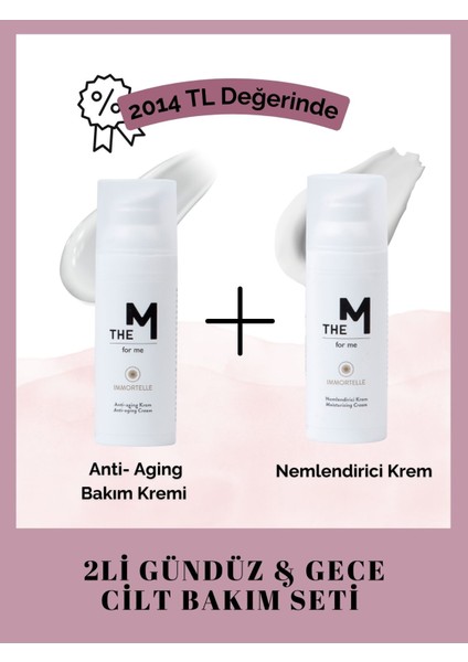 - 2'li Gece & Gündüz Cilt Bakım Seti: Nemlendirici Krem 50 ml , Anti Aging Krem 50 ml