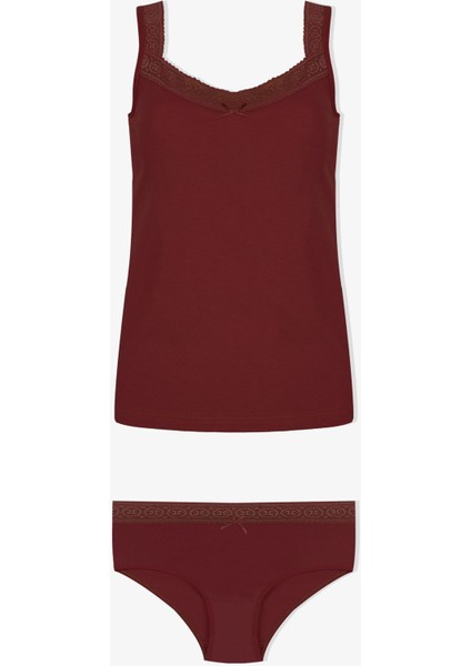 Kadın Dantel Detaylı Atlet Külot Takım