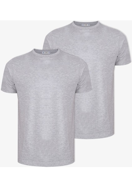 Erkek 2'li Basic Likralı T-Shirt