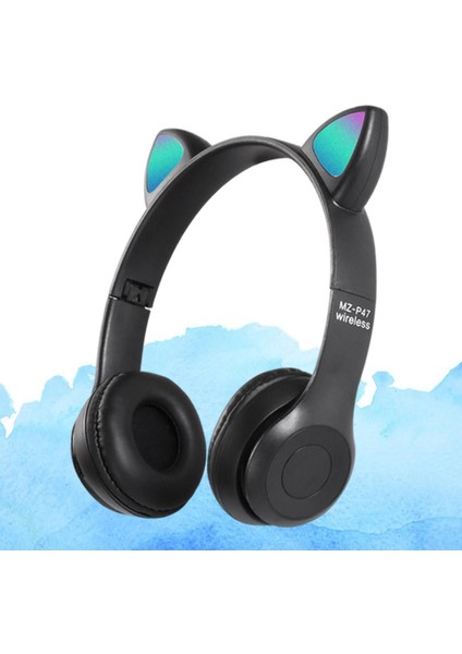 Kedi Kulağı Bluetooth Kablosuz Kulaklık Işıklı Rgb Çocuk Oyun Kulaklığı Radyolu Cocuk Kulaklık
