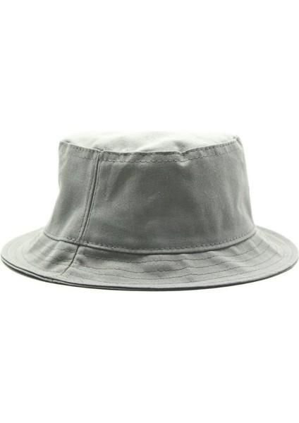 Unisex Gri Bucket Kova Şapka Balıkçı Şapkası L Beden