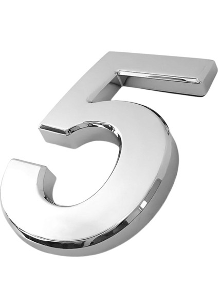 Yapışkanlı Kapı Numarası Küçük Boy 50 mm 5 cm Numara 5 Rakam Beş Sayısı Krom Renk Numaralar 1 Adet