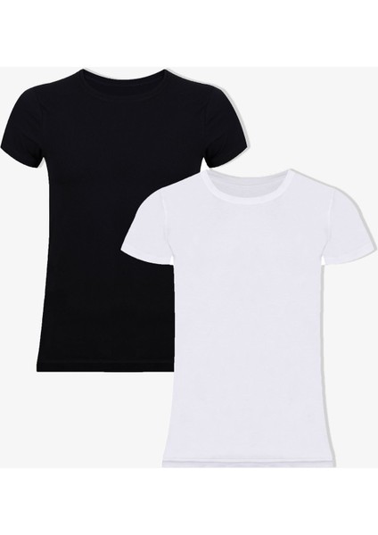 Erkek 2'li Basic Likralı T-Shirt