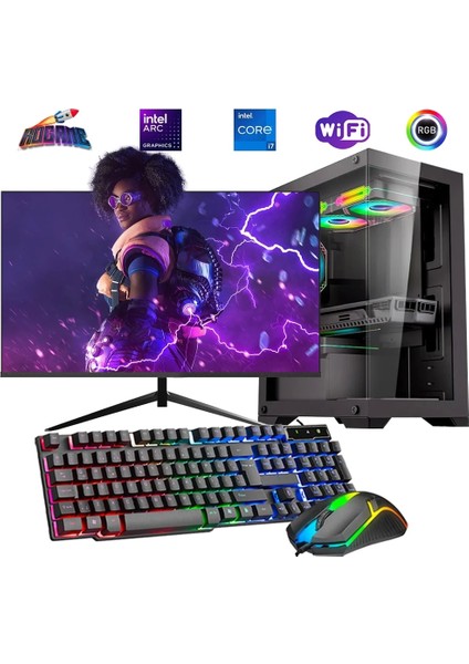 I7 13700F 32GB Ddr4 1tb M2 12GB Arc B580 27" 165Hz Mon. Oyun Bilgisayarı