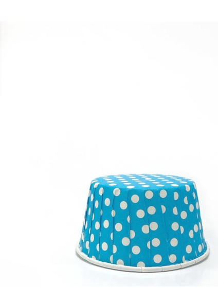 Muffin Orta Boy Kağıt Mavi Puantiyeli Cupcake Kek Kalıbı - 50 Adetlik 1 Paket modelleri
