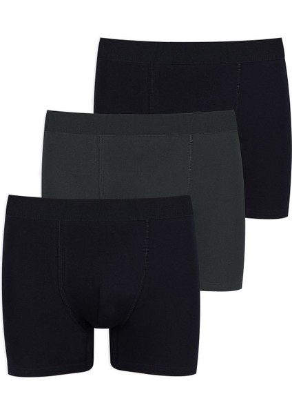 Erkek 3'lü Pamuklu Likralı Boxer