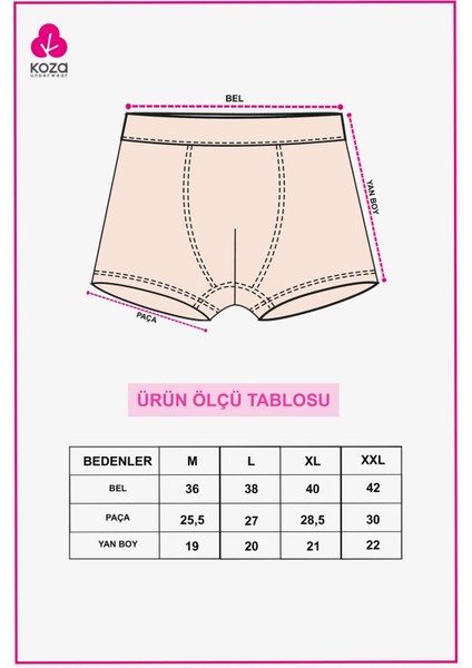 Erkek 3'lü Pamuklu Likralı Boxer